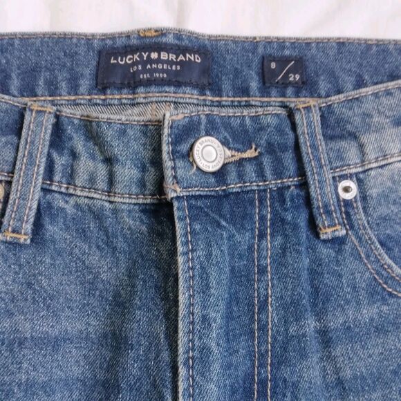 Lucky Brand Boy Mid Rise Relaxed Straight Jeans Casual Preppy Women's Size 8/29 - Picture 4 of 9